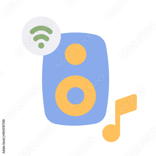 smart audio speaker flat style