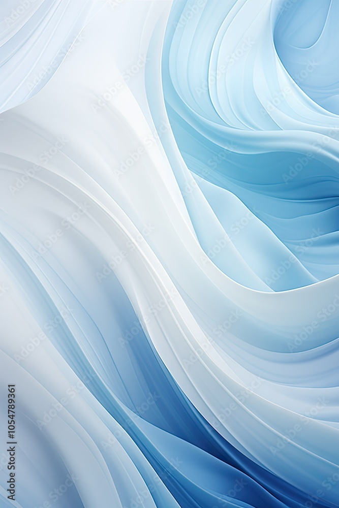 Fototapeta premium Abstract blue and white wavy background.