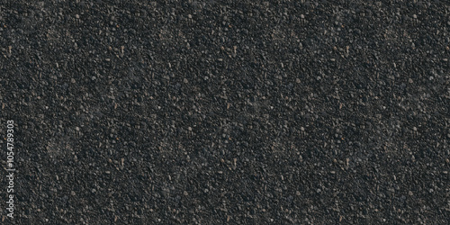 Seamless Pattern Texture Background: A close-up, top-down view of a coarse asphalt texture mixed with gravel, filling the entire frame