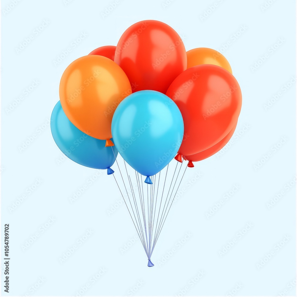 A cluster of colorful balloons floating against a light background. A cluster of colorful balloons floating against a light background.