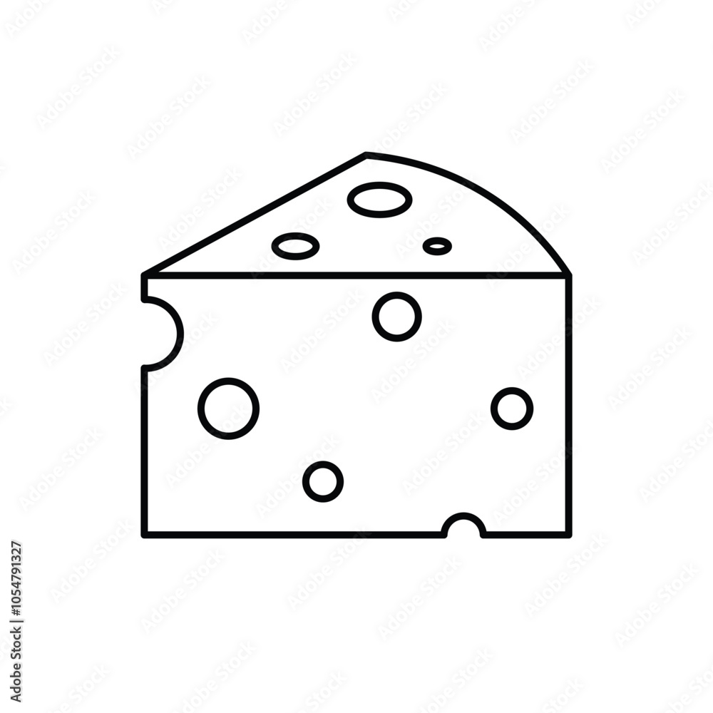 Cheese line icon isolated on white background. Vector illustration. Cheese line icon isolated on white background. Vector illustration.