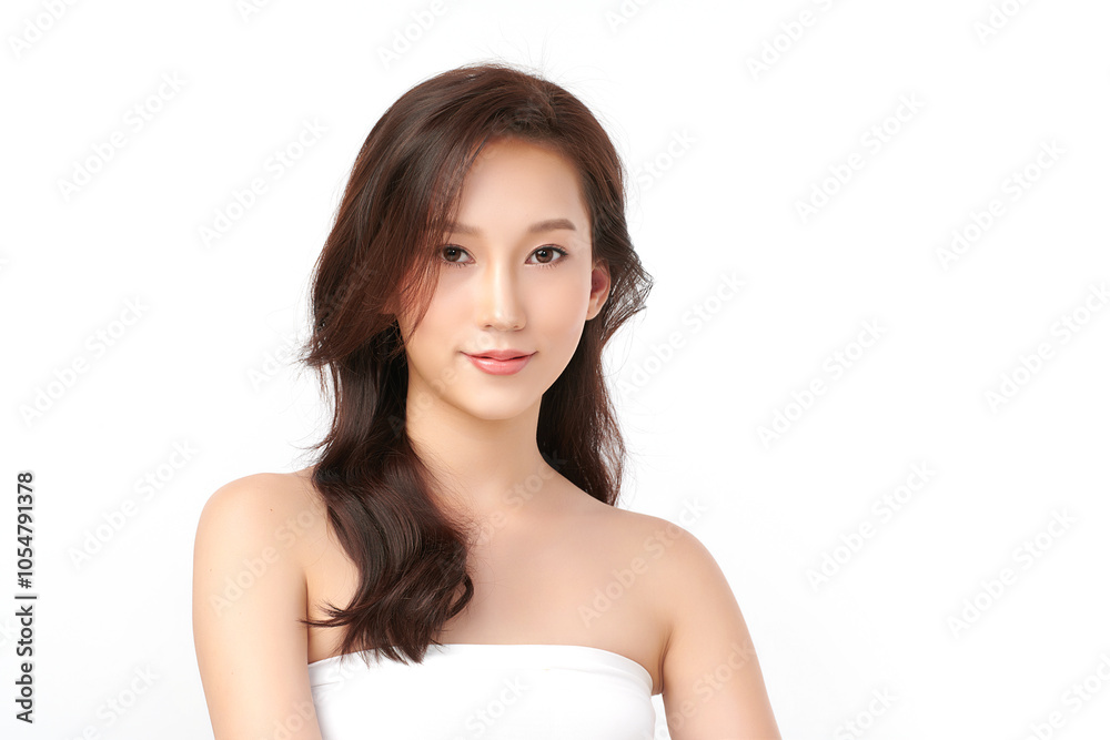 Beautiful young asian woman with clean fresh skin on white background, Face care, Facial treatment, Cosmetology, beauty and spa, Asian women portrait. Beautiful young asian woman with clean fresh skin on white background, Face care, Facial treatment, Cosmetology, beauty and spa, Asian women portrait.