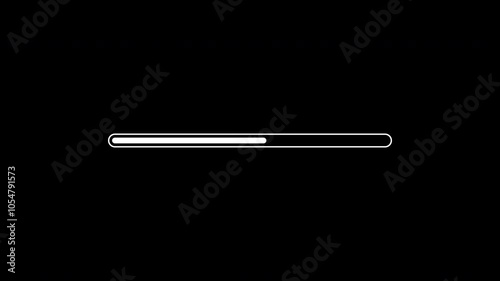 Smooth White Loading Bar on Alpha Background.