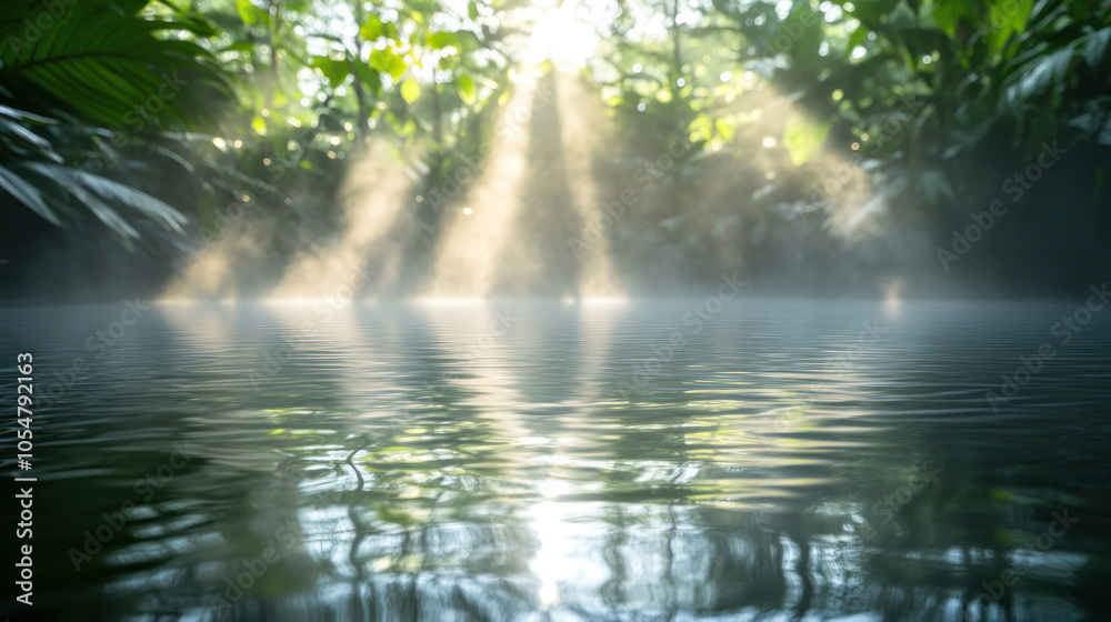 A body of water with a lot of trees surrounding it. The water is calm and still, and the sun is shining brightly, creating a beautiful and serene atmosphere. The trees provide a sense of tranquility A body of water with a lot of trees surrounding it. The water is calm and still, and the sun is shining brightly, creating a beautiful and serene atmosphere. The trees provide a sense of tranquility