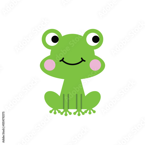 A green smiling childish fr...