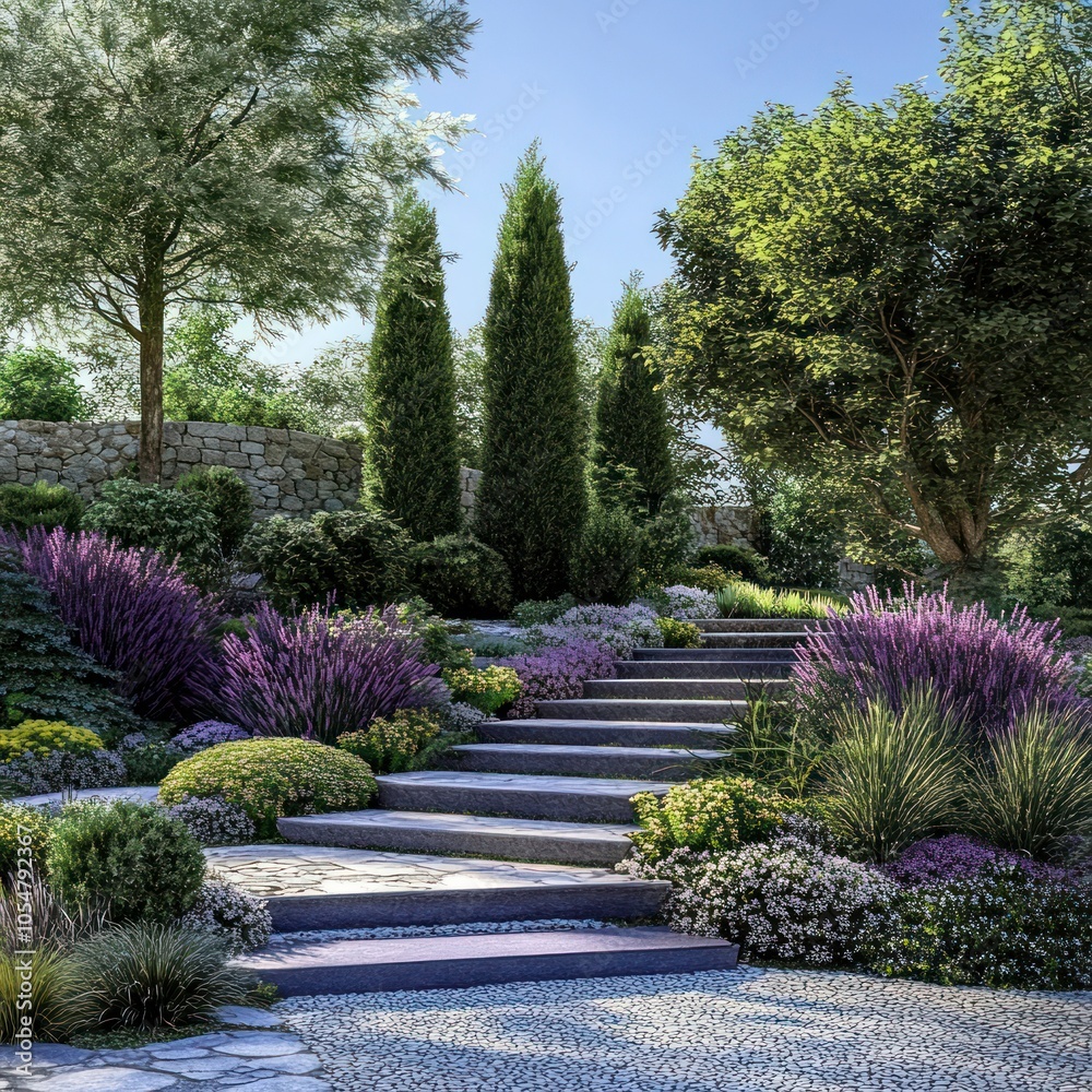 Obraz premium Garden with a harmonious color palette