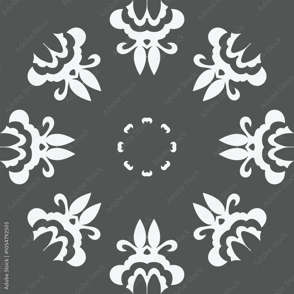 Fototapeta premium Damask Fabric Handicraft Korean Traditional Pattern Background Folk Embroidery, Aztec Ornament Print. Design for Carpet, Wallpaper, Clothing, Wrapping, Fabric