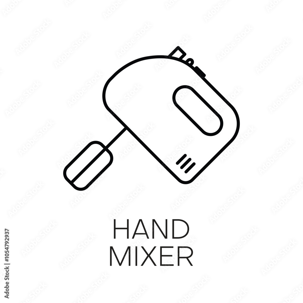 Hand mixer line icon, outline vector symbol of a kitchen appliance for mixing foods, linear style and isolated on a white background. Symbol, logo illustration. Hand mixer line icon, outline vector symbol of a kitchen appliance for mixing foods, linear style and isolated on a white background. Symbol, logo illustration.