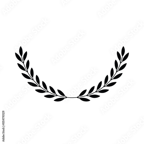 Laurel wreath icon. Assorted foliage and wheat wreath vector icon. Round leaf wreath design for trophy crest, award and achievement border. Vector illustration.