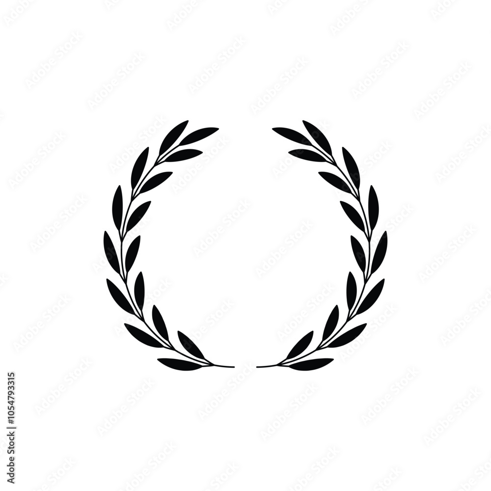 Laurel wreath icon. Assorted foliage and wheat wreath vector icon. Round leaf wreath design for trophy crest, award and achievement border. Vector illustration. Laurel wreath icon. Assorted foliage and wheat wreath vector icon. Round leaf wreath design for trophy crest, award and achievement border. Vector illustration.