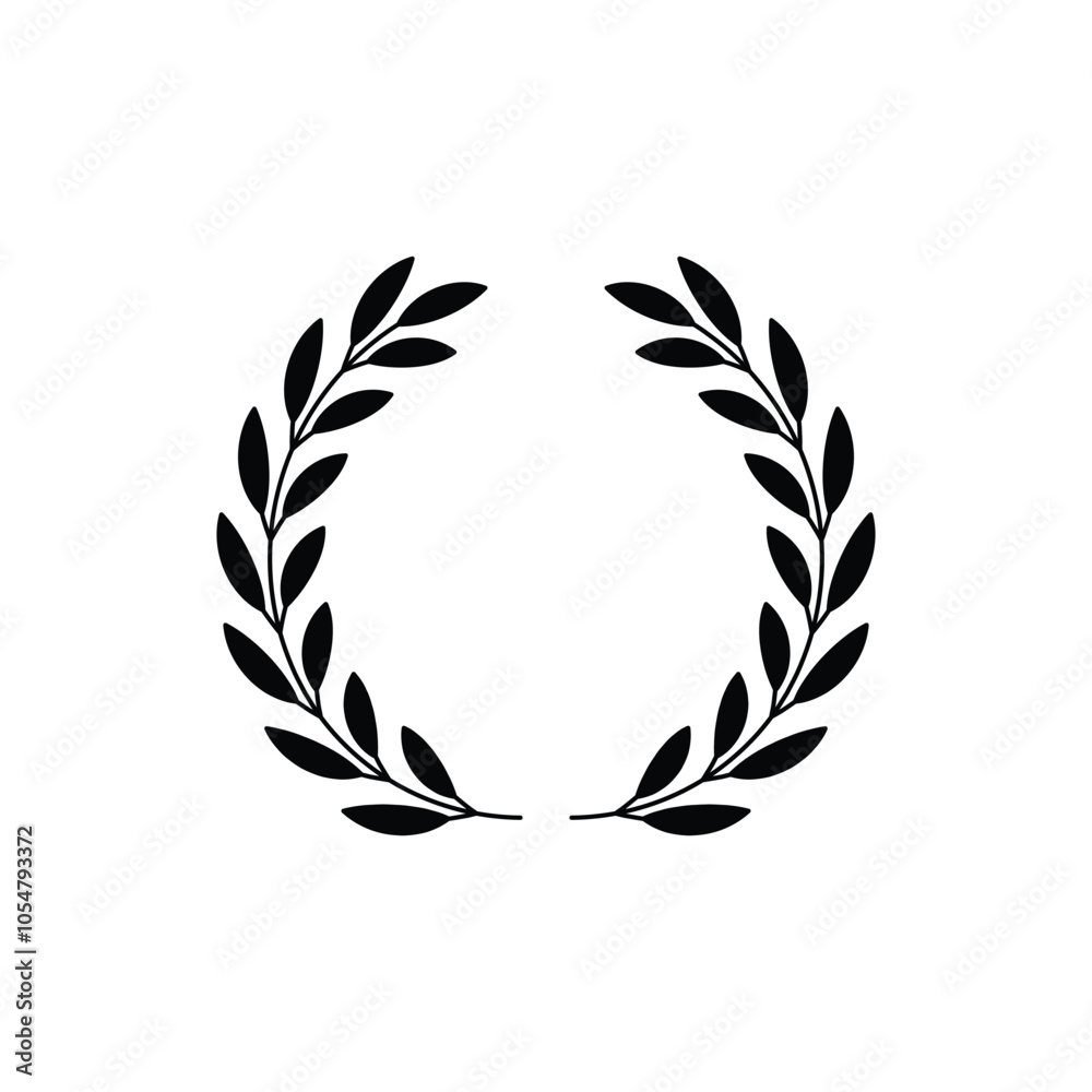 Laurel wreath icon. Assorted foliage and wheat wreath vector icon. Round leaf wreath design for trophy crest, award and achievement border. Vector illustration. Laurel wreath icon. Assorted foliage and wheat wreath vector icon. Round leaf wreath design for trophy crest, award and achievement border. Vector illustration.