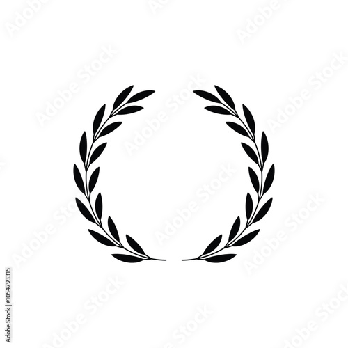 Laurel wreath icon. Assorted foliage and wheat wreath vector icon. Round leaf wreath design for trophy crest, award and achievement border. Vector illustration.