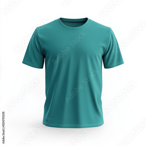 Realistic high quality teal tshirt mockup isolated