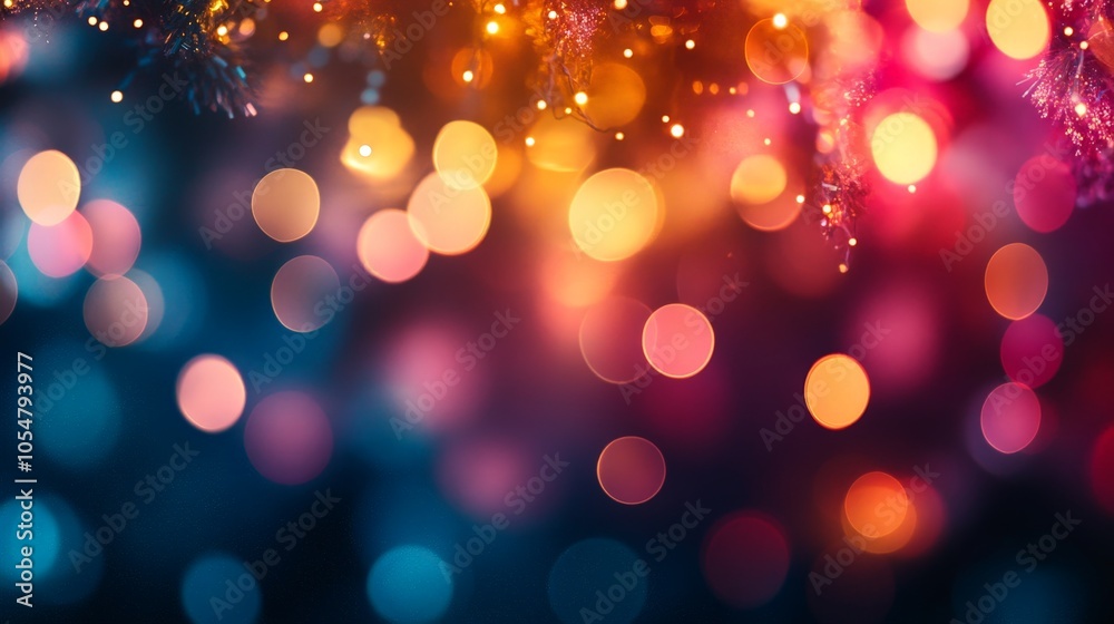 Blurred Christmas Lights in Festive Colorful Background Blurred Christmas Lights in Festive Colorful Background