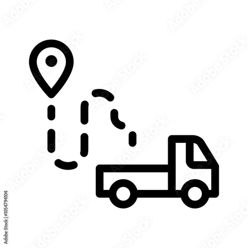 truck route shipping outline style