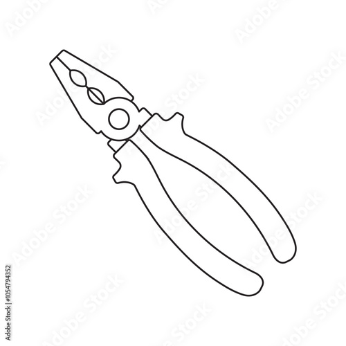 Pliers tool line icon. Vector Illustration.
