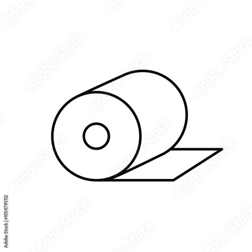 Toilet paper roll icon isolated on white background. Vector illustration.