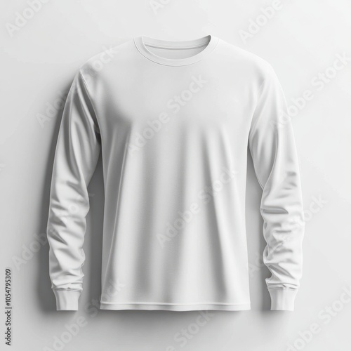 Realistic high quality white long sleeve tshirt mockup isolated