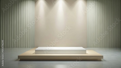 Empty room platform with minimalist background for product presentation and object display