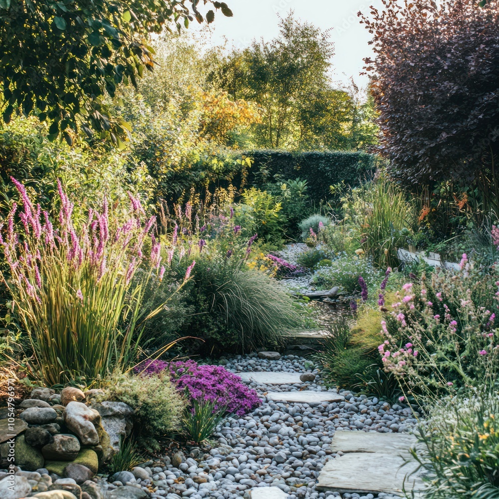 Obraz premium Garden with a naturalistic planting style