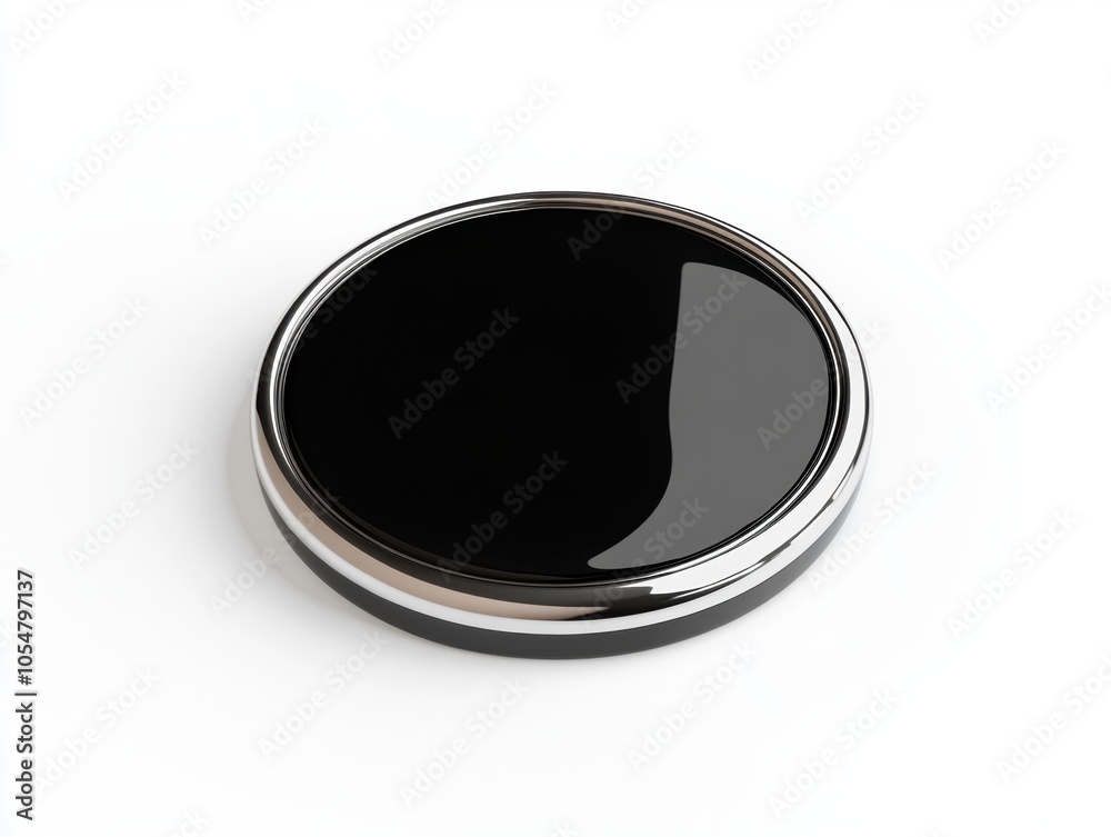 Black Button with Chrome Trim. Black Button with Chrome Trim.