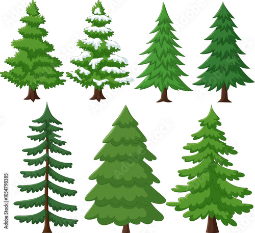 Illustration of collection of pine tree 