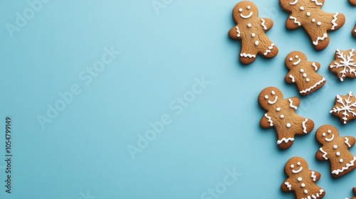 illustration of many Christmas cookies on a blue background