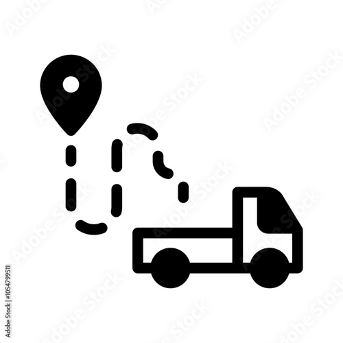 truck route shipping glyph style