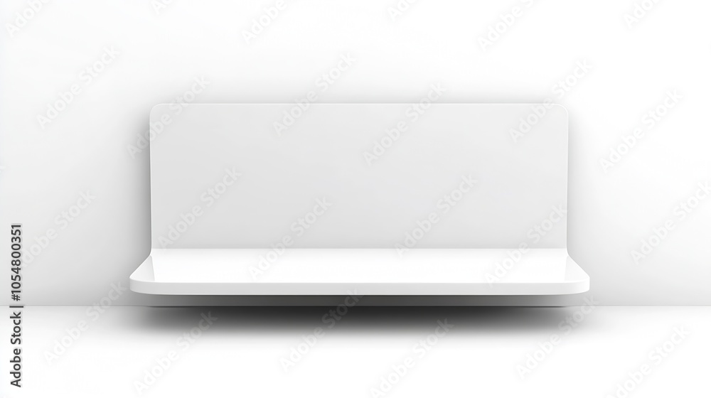 Floating White Shelf On A Bright White Background For Modern Home Interiors : Generative AI Floating White Shelf On A Bright White Background For Modern Home Interiors : Generative AI