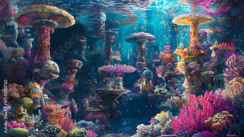 coral reef in the sea photo