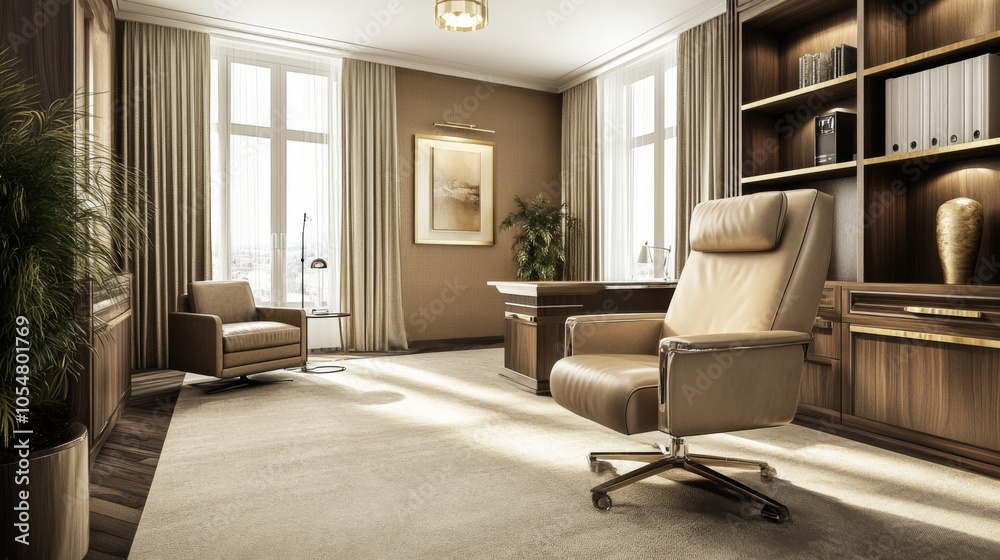 Fototapeta premium Modern Professional Office Interior with Elegant Design