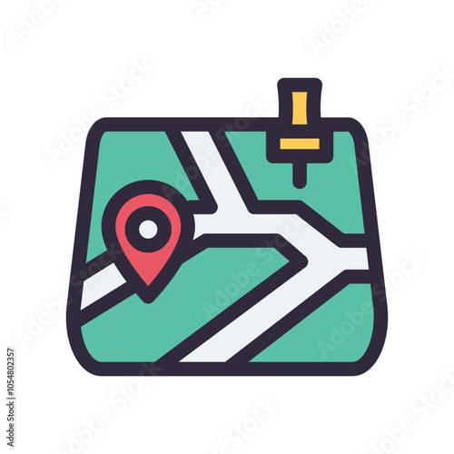 map road route filled style