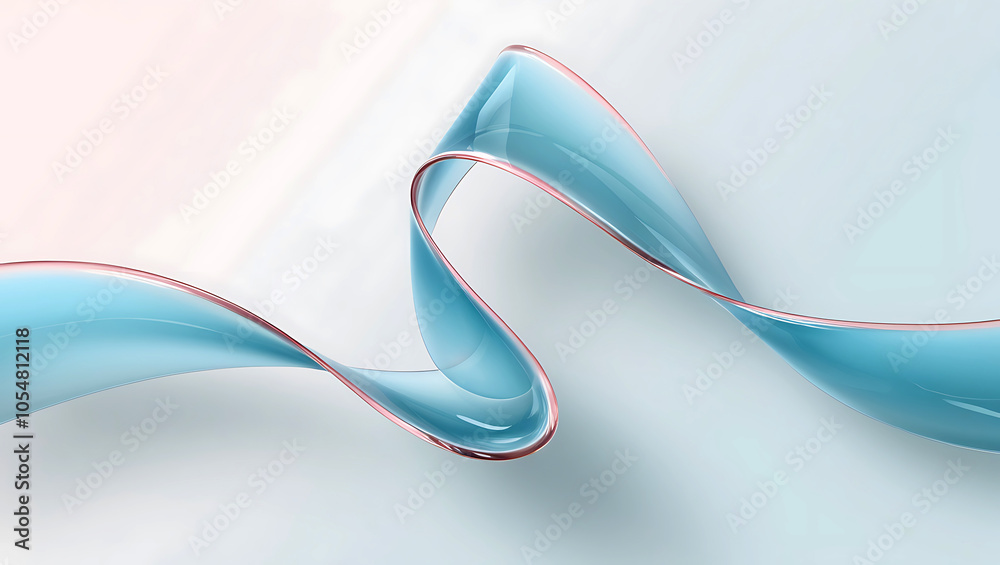 Obraz premium A digital abstract image consisting of ribbon-like forms