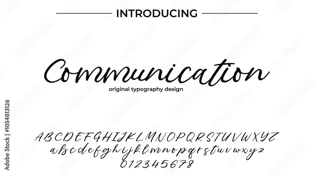 Communication Font Stylish brush painted an uppercase vector letters, alphabet, typeface