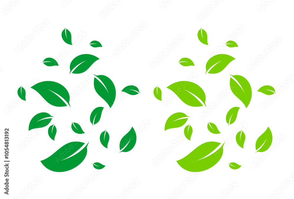 Set of green leaf ecology icon, leaf isolated on transparent background. Vector illustration Set of green leaf ecology icon, leaf isolated on transparent background. Vector illustration