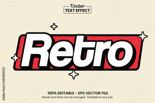 Retro vintage text effect, Editable text effect
