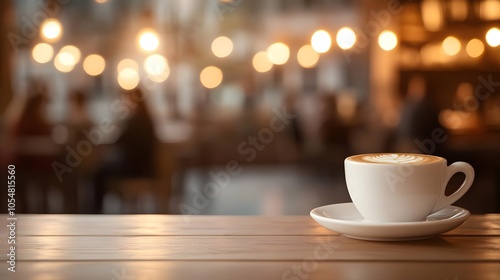 Coffee Cup on Wooden Table