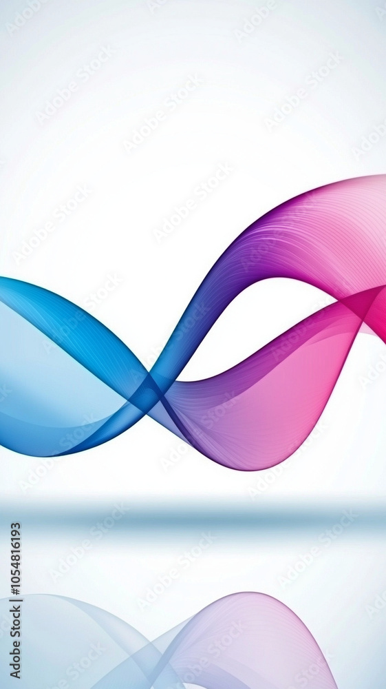 Smooth blue and purple waves create an abstract background, evoking sense of calm and fluidity. gentle curves and reflections enhance visual appeal
