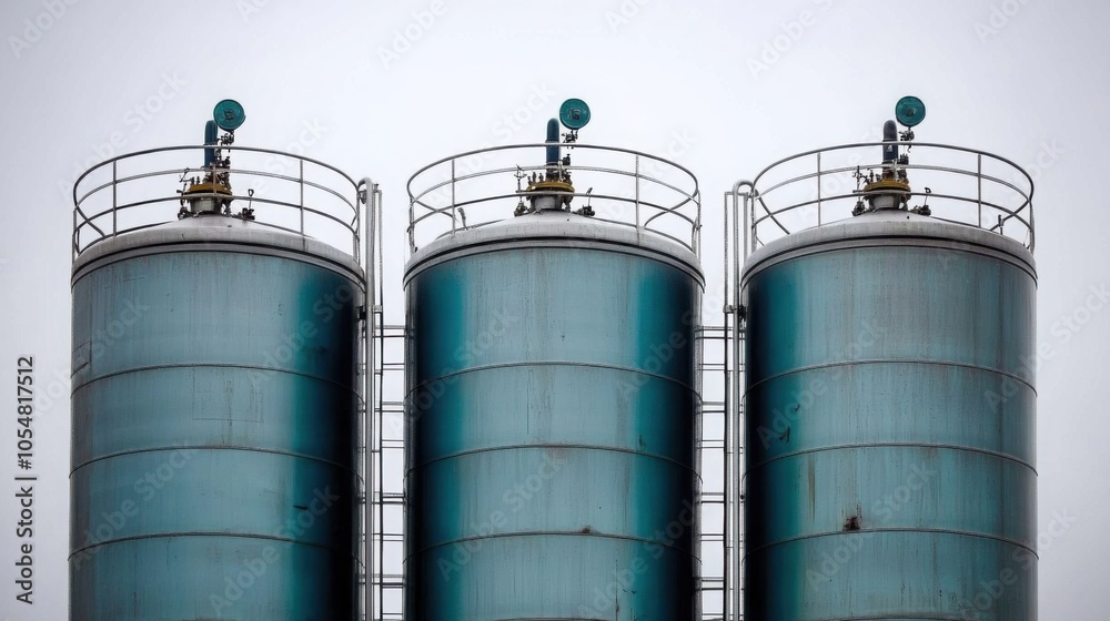 Industrial Storage Tanks at Fuel Refinery Facility Industrial Storage Tanks at Fuel Refinery Facility