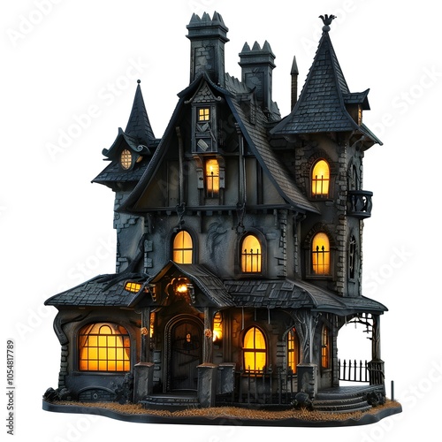 Haunted House Glow on Halloween Night