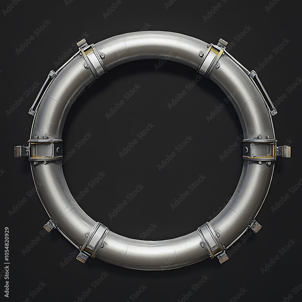 Obraz premium Circular metallic frame with industrial design.