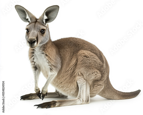 Eastern Gray Kangaroo, clean white background