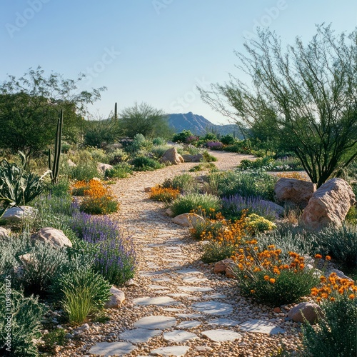 Garden with xeriscaping design photo