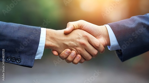 Businessmen Shaking Hands in Agreement for Successful Partnership and Collaboration : Generative AI