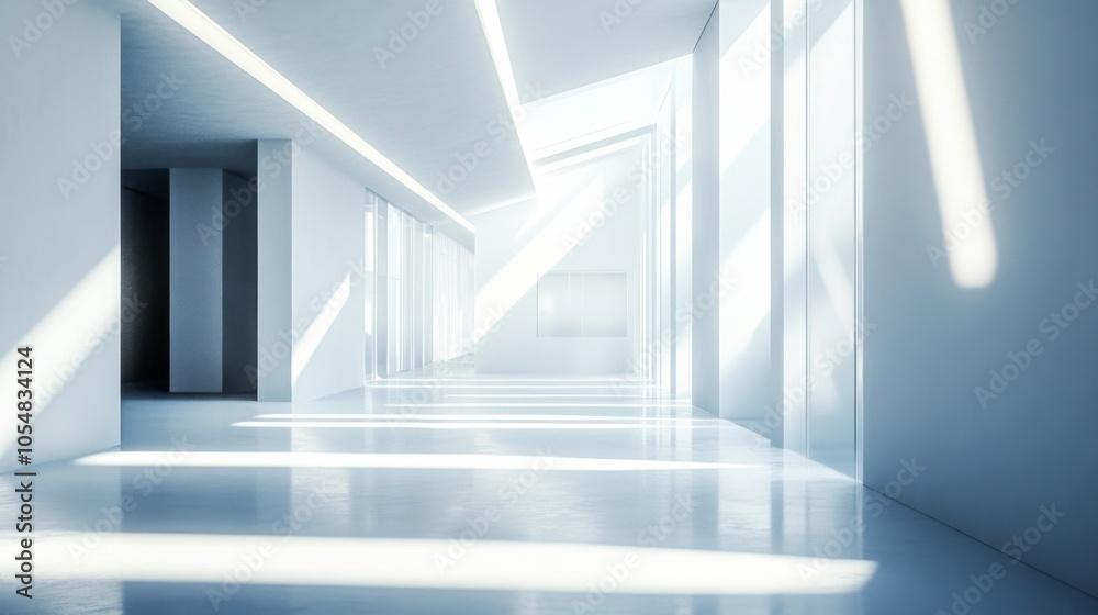 Fototapeta premium Modern Interior with Clean Lines and Bright Light