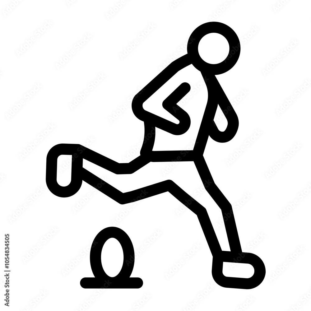 kicking american football outline style kicking american football outline style