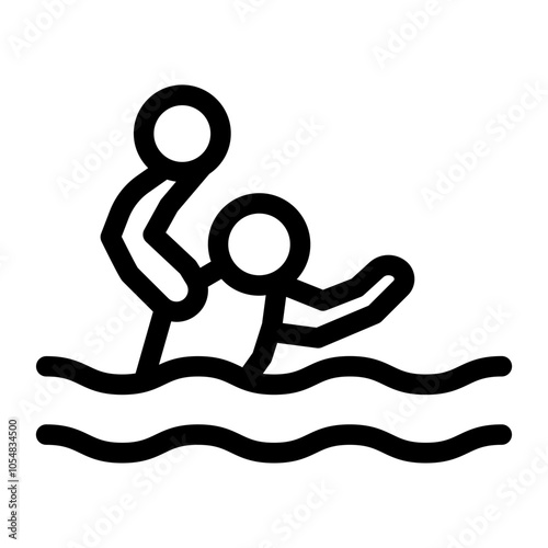 water polo outline style
