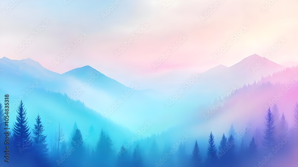 Obraz premium Misty Mountain Landscape