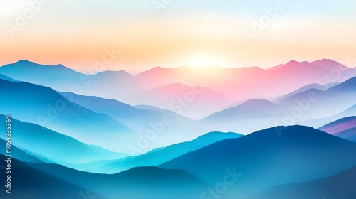 Mountain Range Sunset Landscape