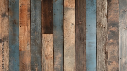 Vintage Multicolor Wooden Planks Texture for Rustic and Craft Design Backgrounds : Generative AI